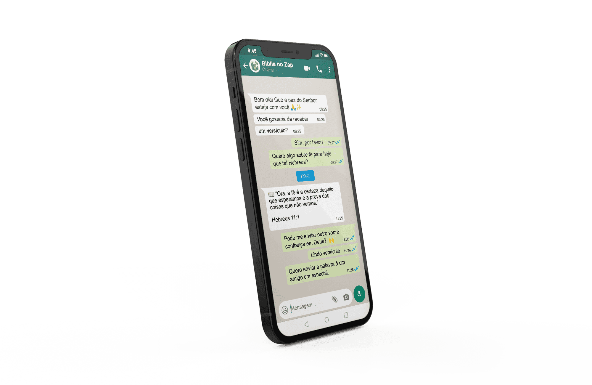 Celular com Bíblia no Zap no WhatsApp